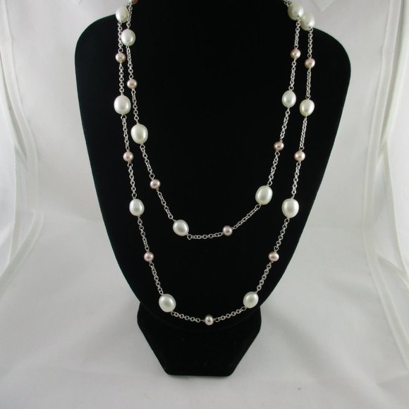 Honora Jewelry | Honora Sterling Cultured Freshwater Pearl Necklace | Color: Red/Silver/White | Size: 36 Long | Complex2's Closet